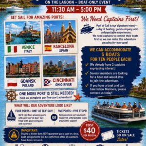 Port of Call on October 3, 2026 -- Do not Purchase Unless a Captain has Confirmed Your Seat